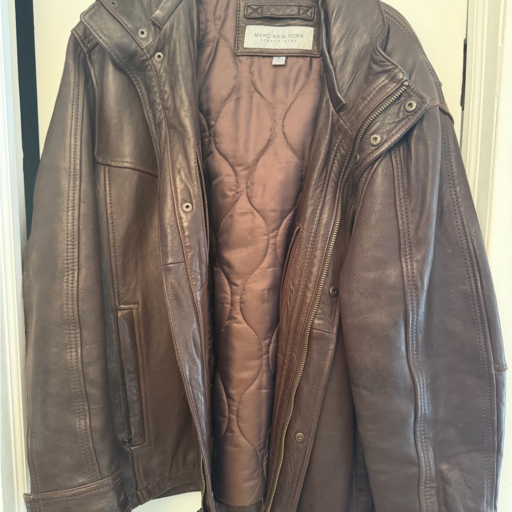 Marc New York Dark Brown Leather Jacket